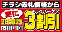 ジュエリーネモト日立店：6/11～6/13ビッグバーゲンチラシセール開催！